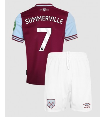 West Ham United Crysencio Summerville #7 Primera Equipación Niños 2024-25 Manga Corta (+ Pantalones cortos)